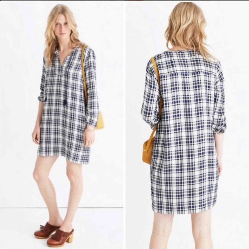 Madewell Plaid Flannel Tunic Dress Oversized